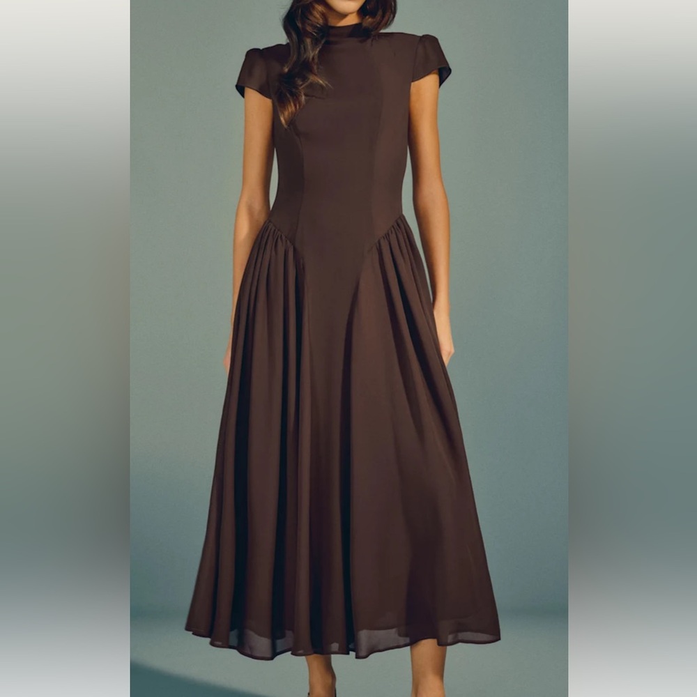 Reformation Maven Dress in Mole